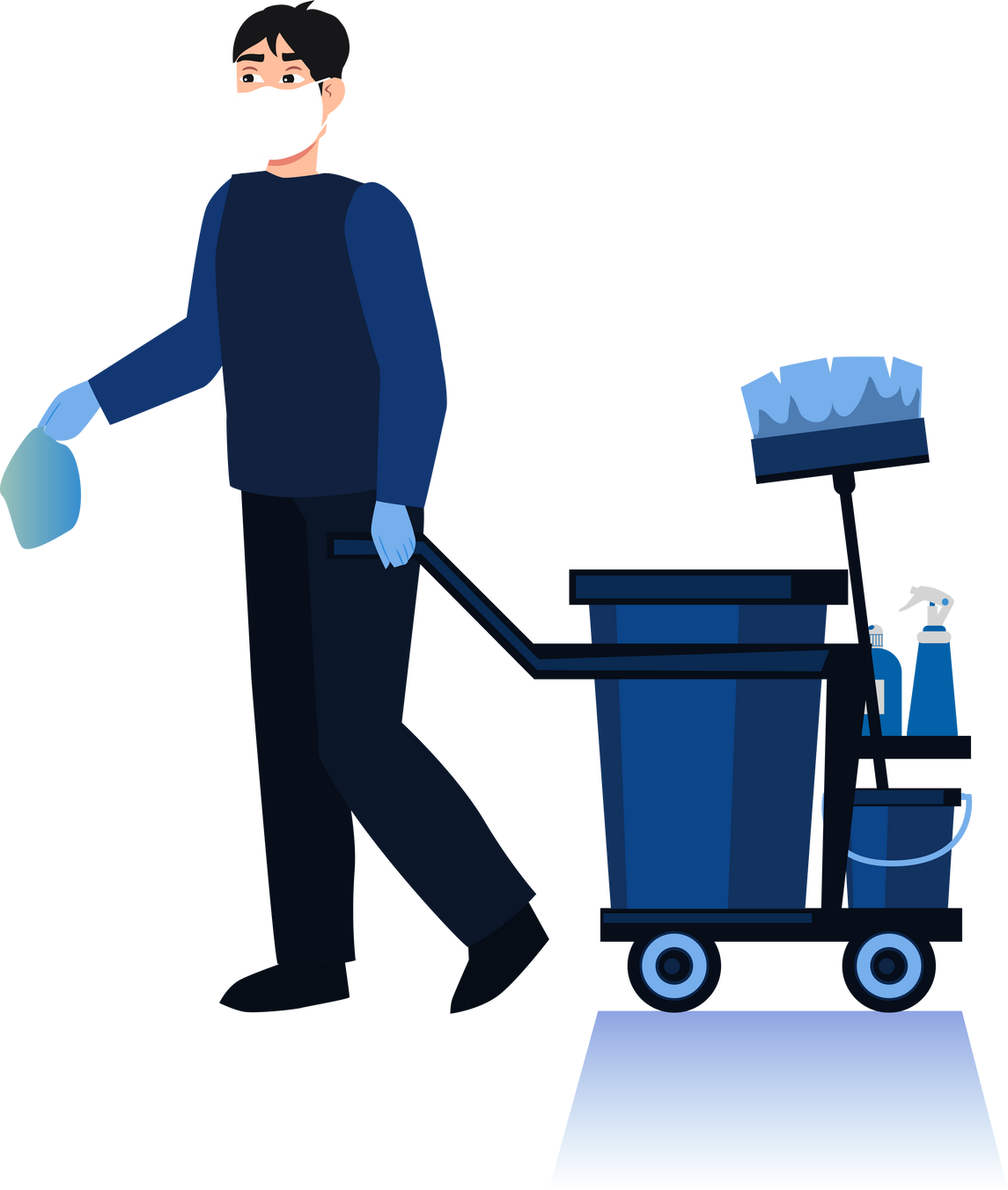 Cleaning Man Illustration